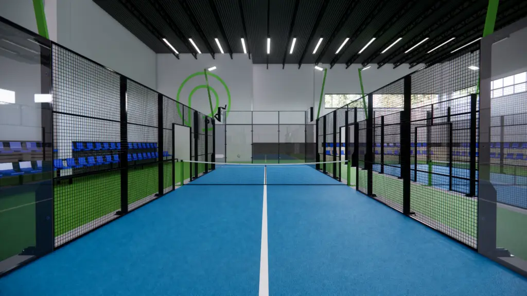 Indoor Single Padelbaan I-Padel met 10 jaar garantie en 2 maal poedercoating – Nederlandse kwaliteit